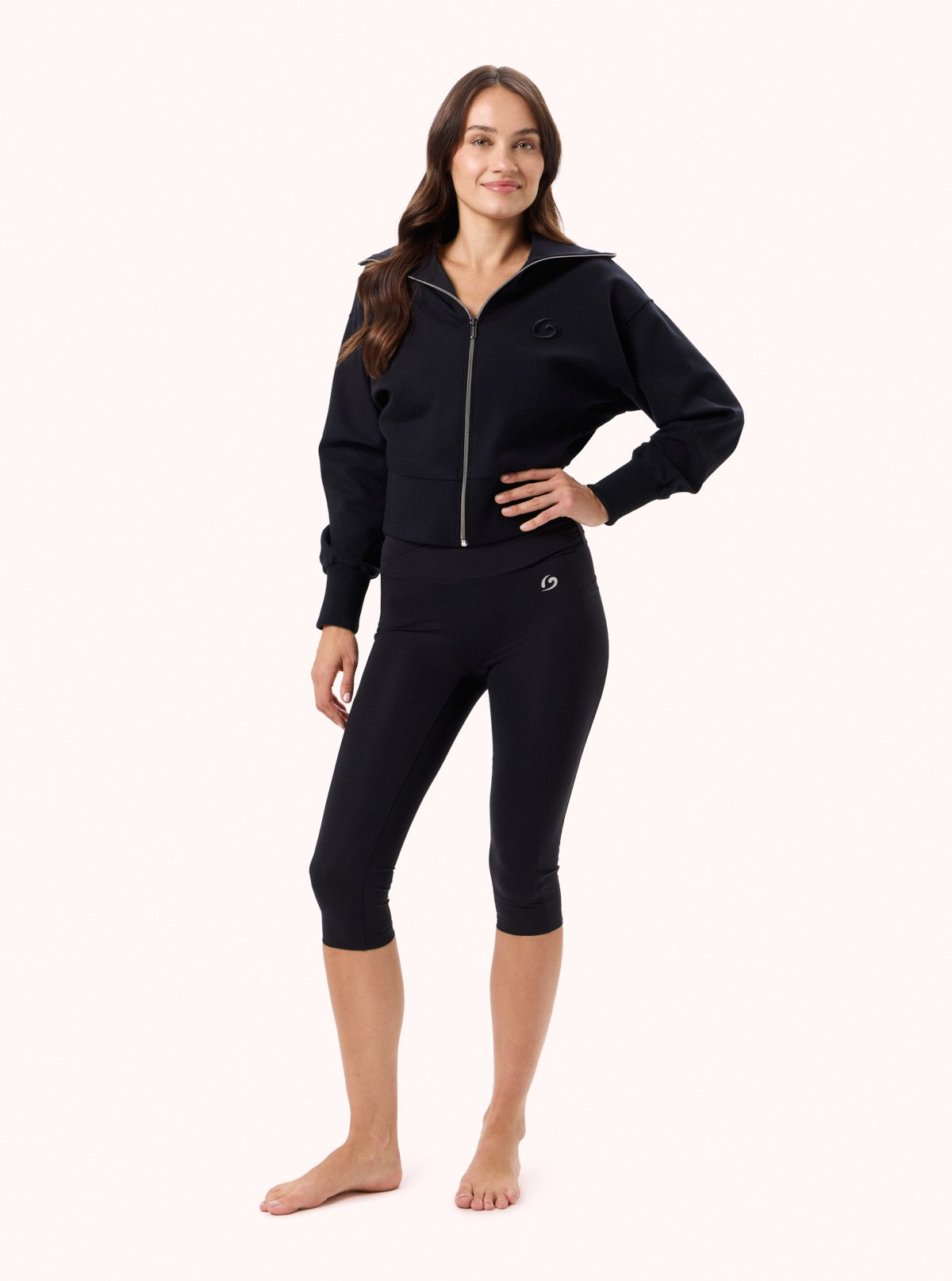 Leggings Capri con tasche Soft Sport Nero