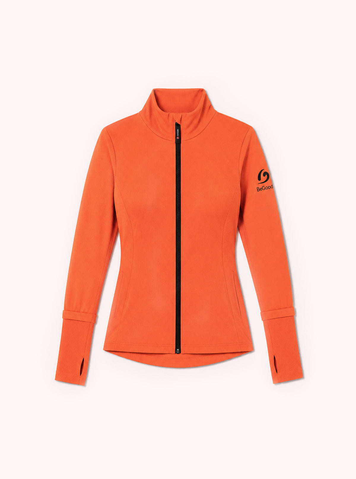 Bioceramic Fleece in Orange Ribbed Fabric