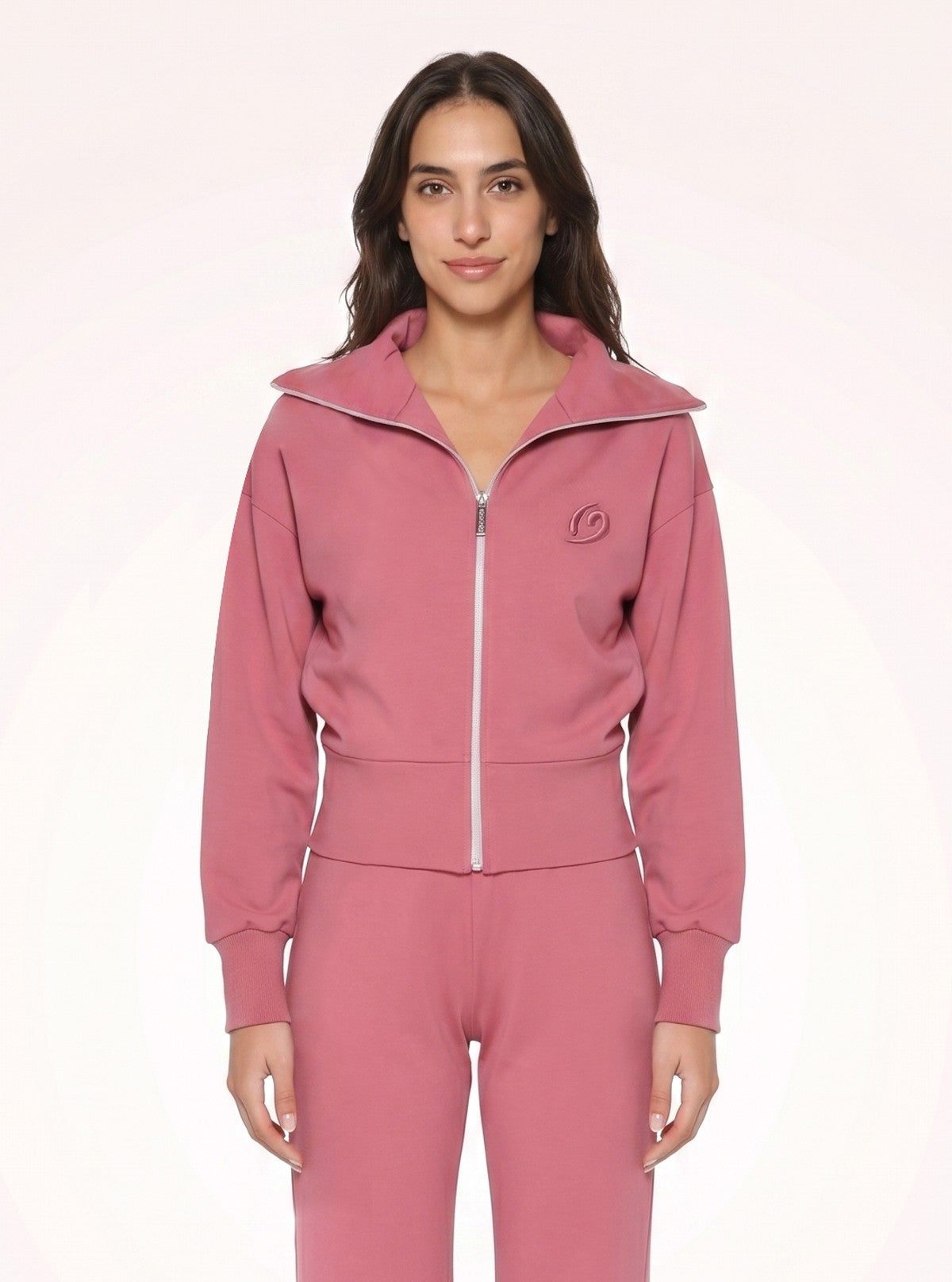 Felpa con Zip Urban Flow Malva