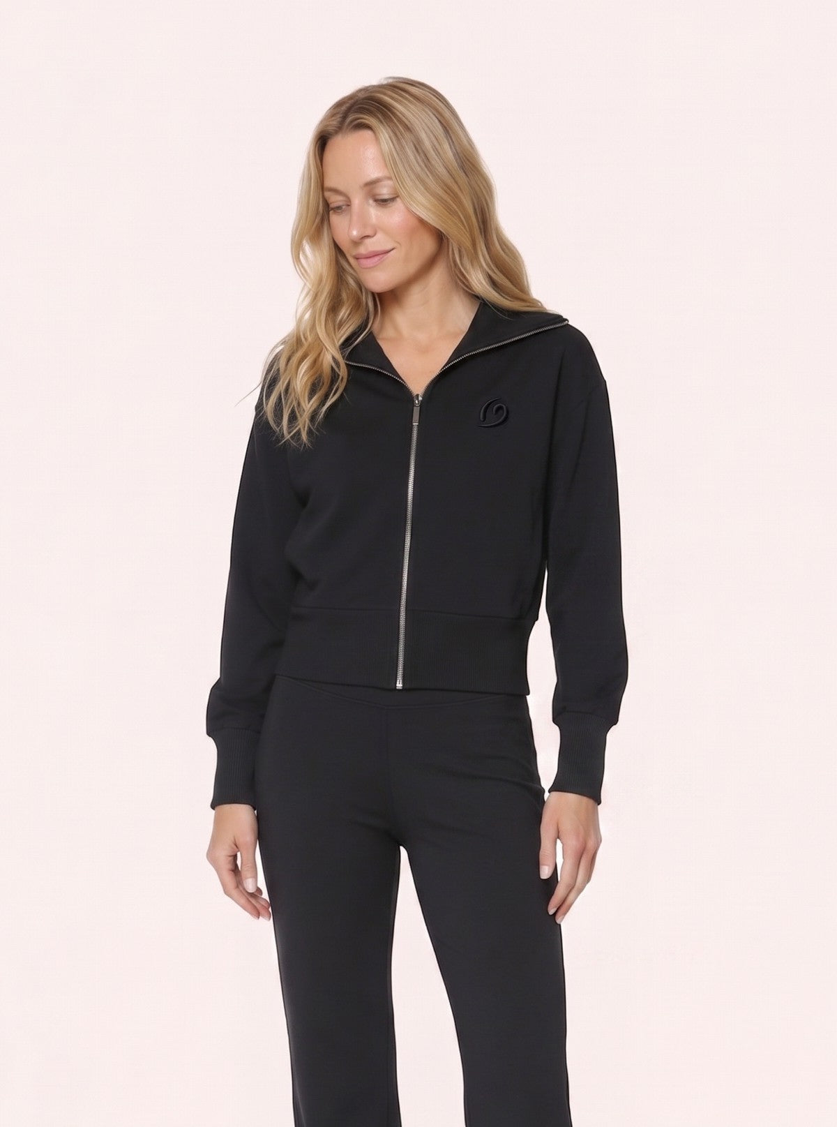 Felpa con Zip Urban Flow Nero