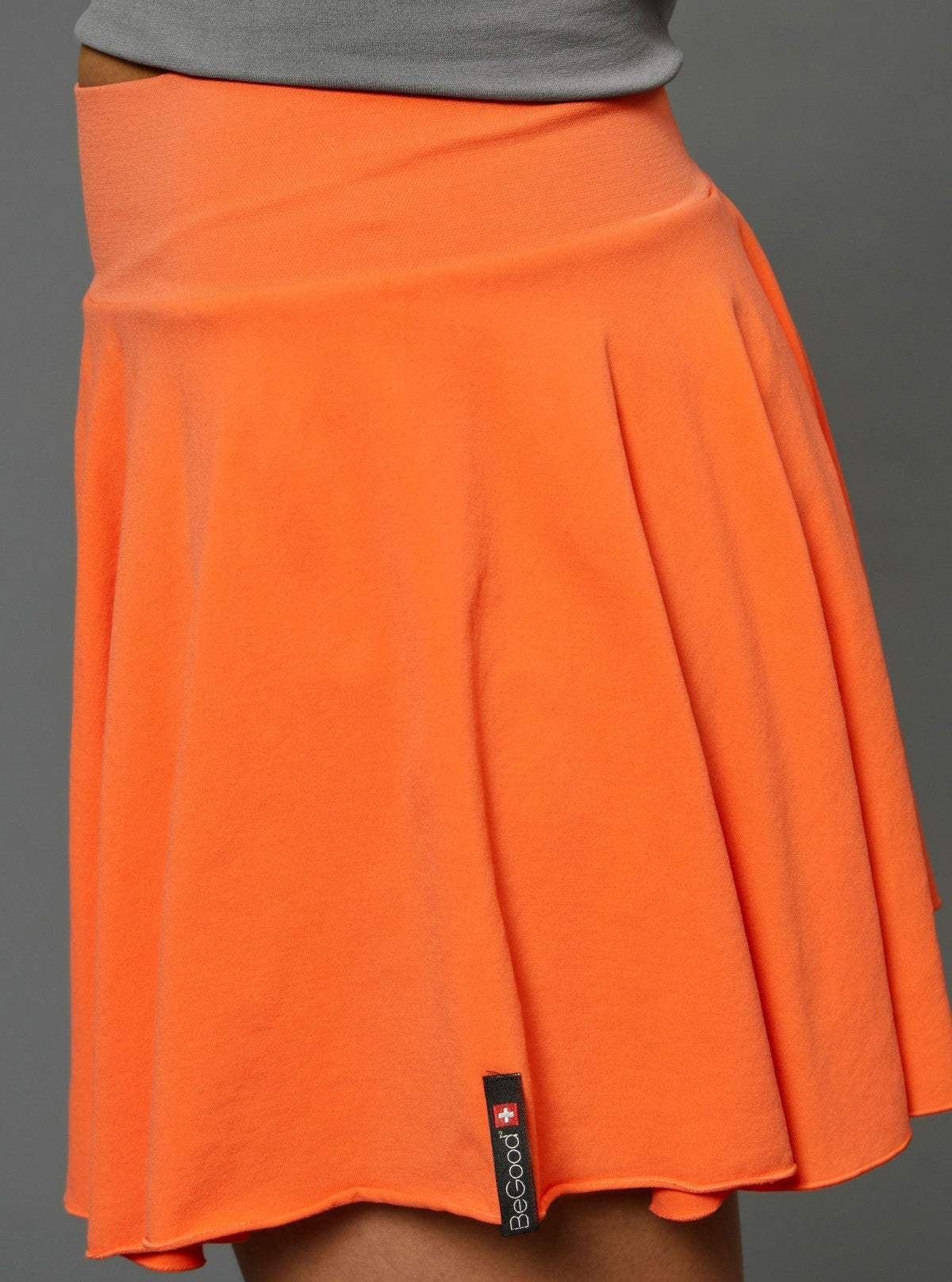 Orange Flat Tummy Skirt with Shorts