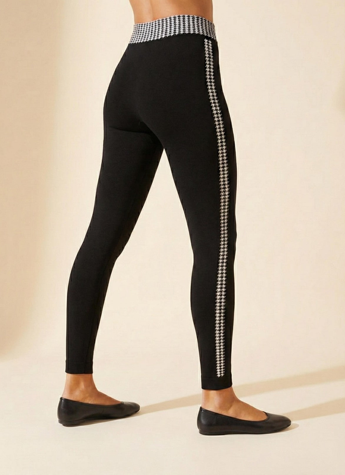 LEGGINGS SUPERSLIM PIED DE POULE NERO