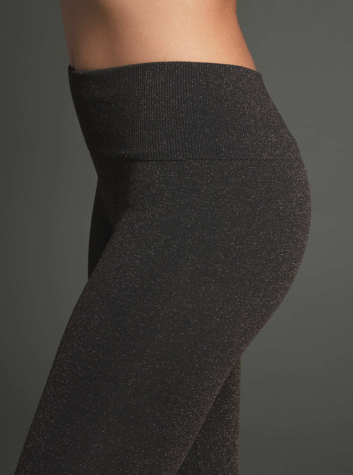 Legging Slim Lurex Lurex Marrone