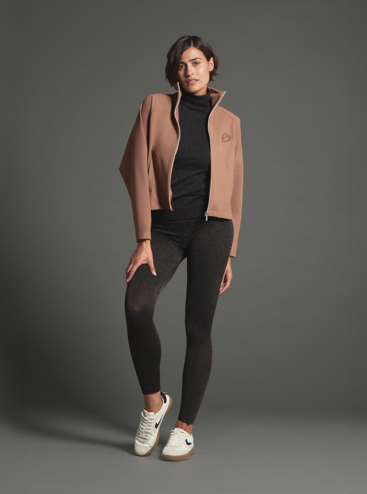 Legging Slim Lurex Lurex Marrone
