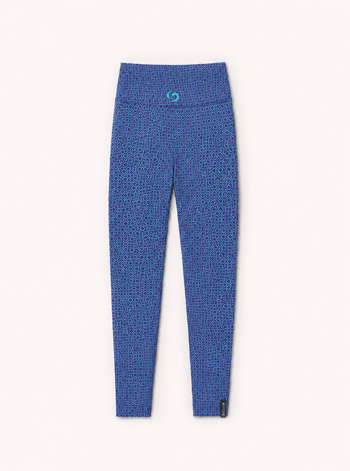 LEGGINGS SUPERSLIM MOTIVO QUADRATO VIOLA/TIFFANY