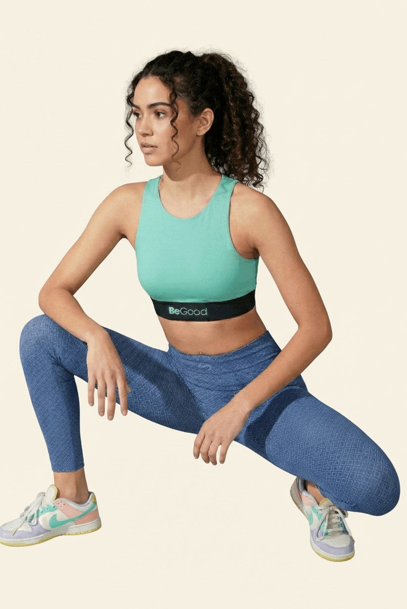 LEGGINGS SUPERSLIM MOTIVO QUADRATO VIOLA/TIFFANY
