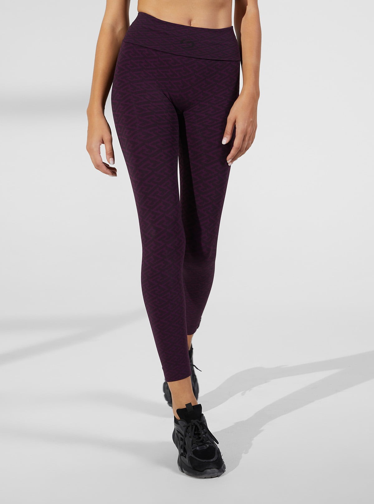 LEGGINGS SUPERSLIM GEOMETRICO PRUGNA/NERO