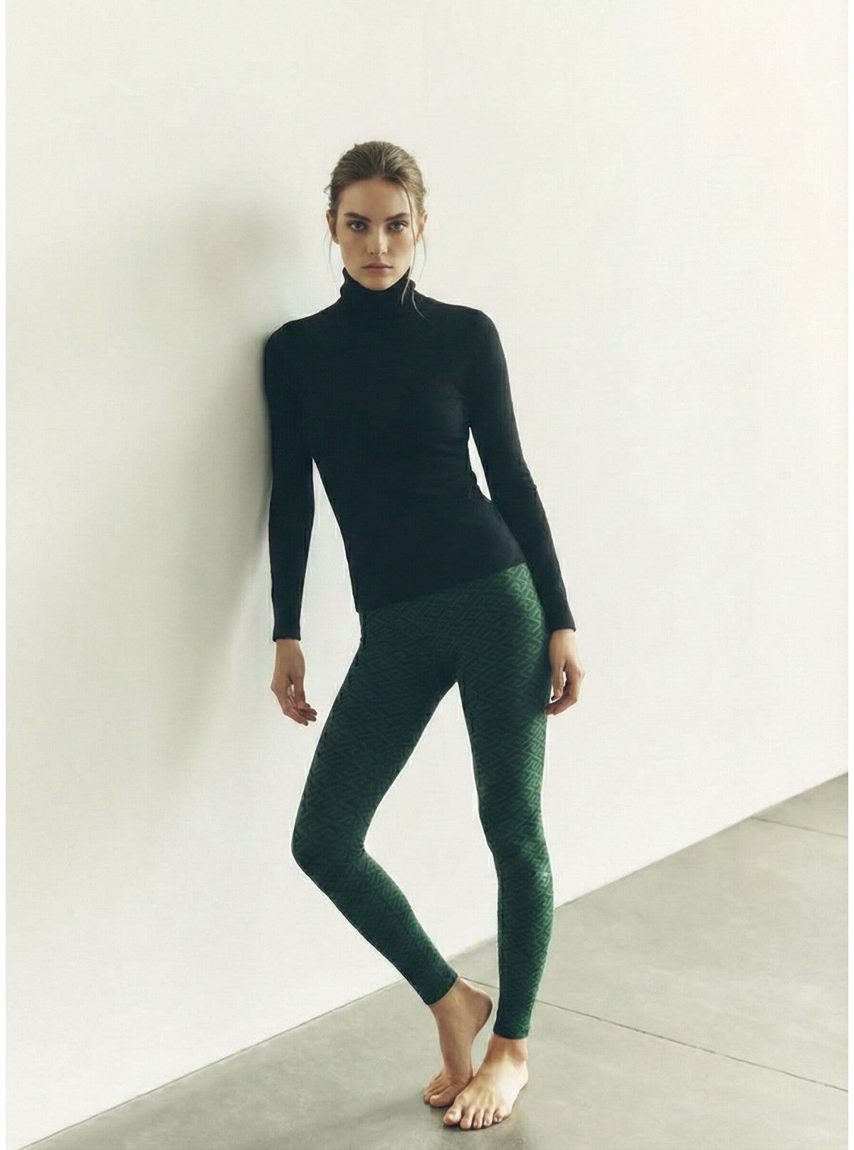 LEGGINGS SUPERSLIM GEOMETRICO VERDE/NERO