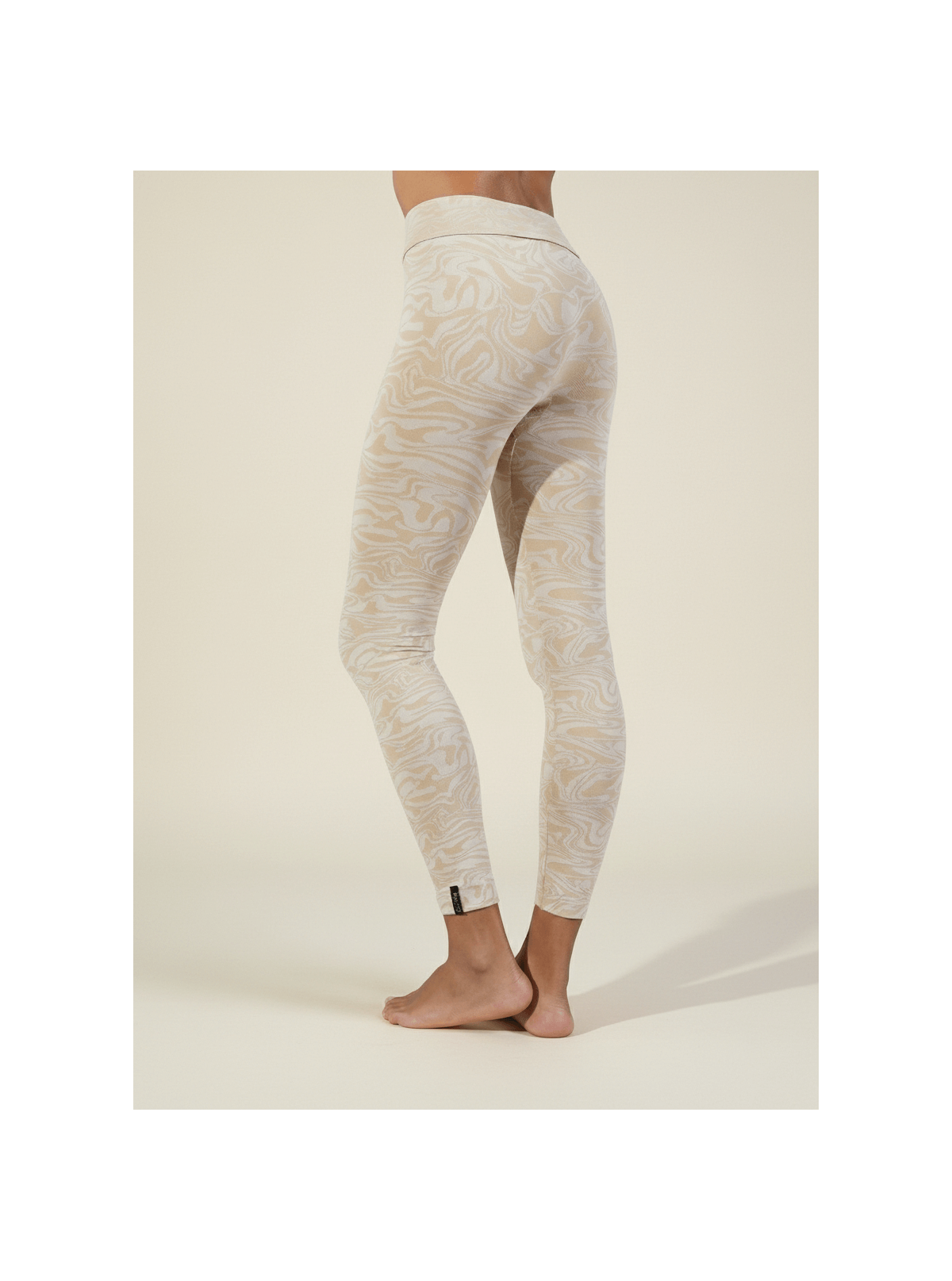 Superslim Abstract Rope-Cream Leggings