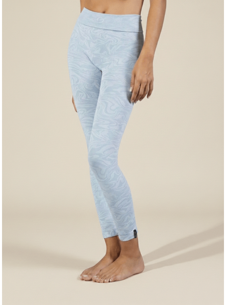 Leggings Superslim Abstrakt Hellblau-Cremeweiß