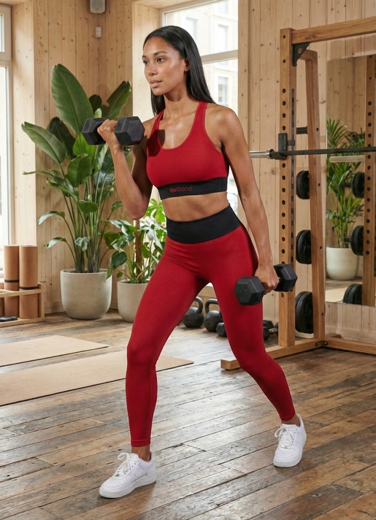 Legging Slim en Côte Rouge