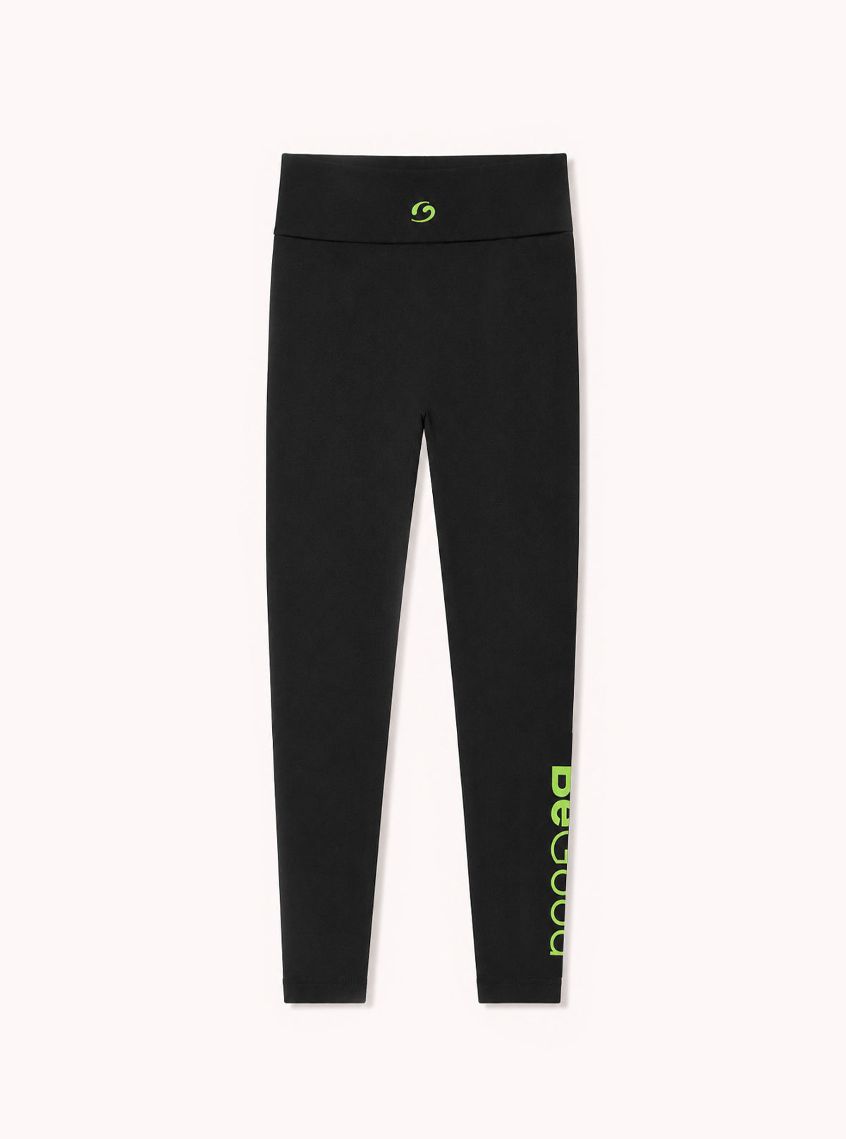 Superslim Sport-Leggings mit BeGood-Schriftzug Schwarz-Gelb