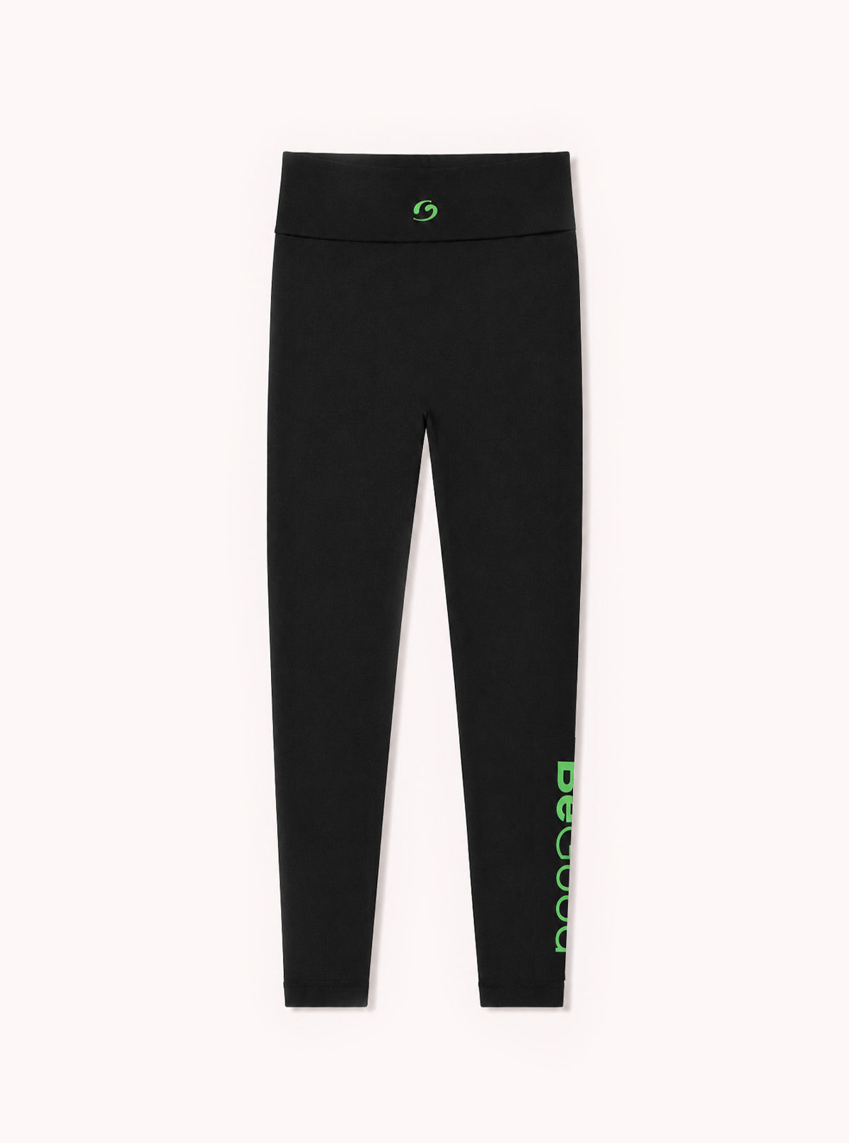 Superslim Sport Leggings mit BeGood Schriftzug Schwarz-Grün