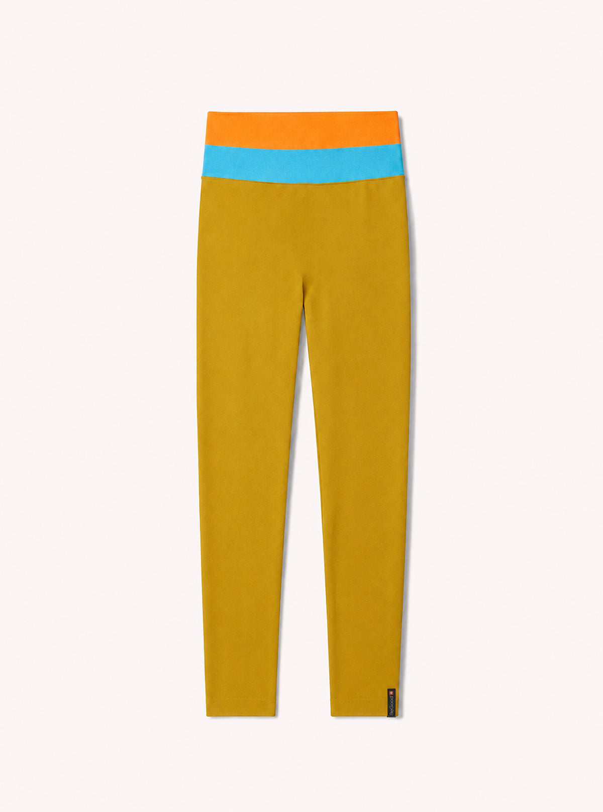 Slim Leggings mit Streifen Senf-Orange-Blau