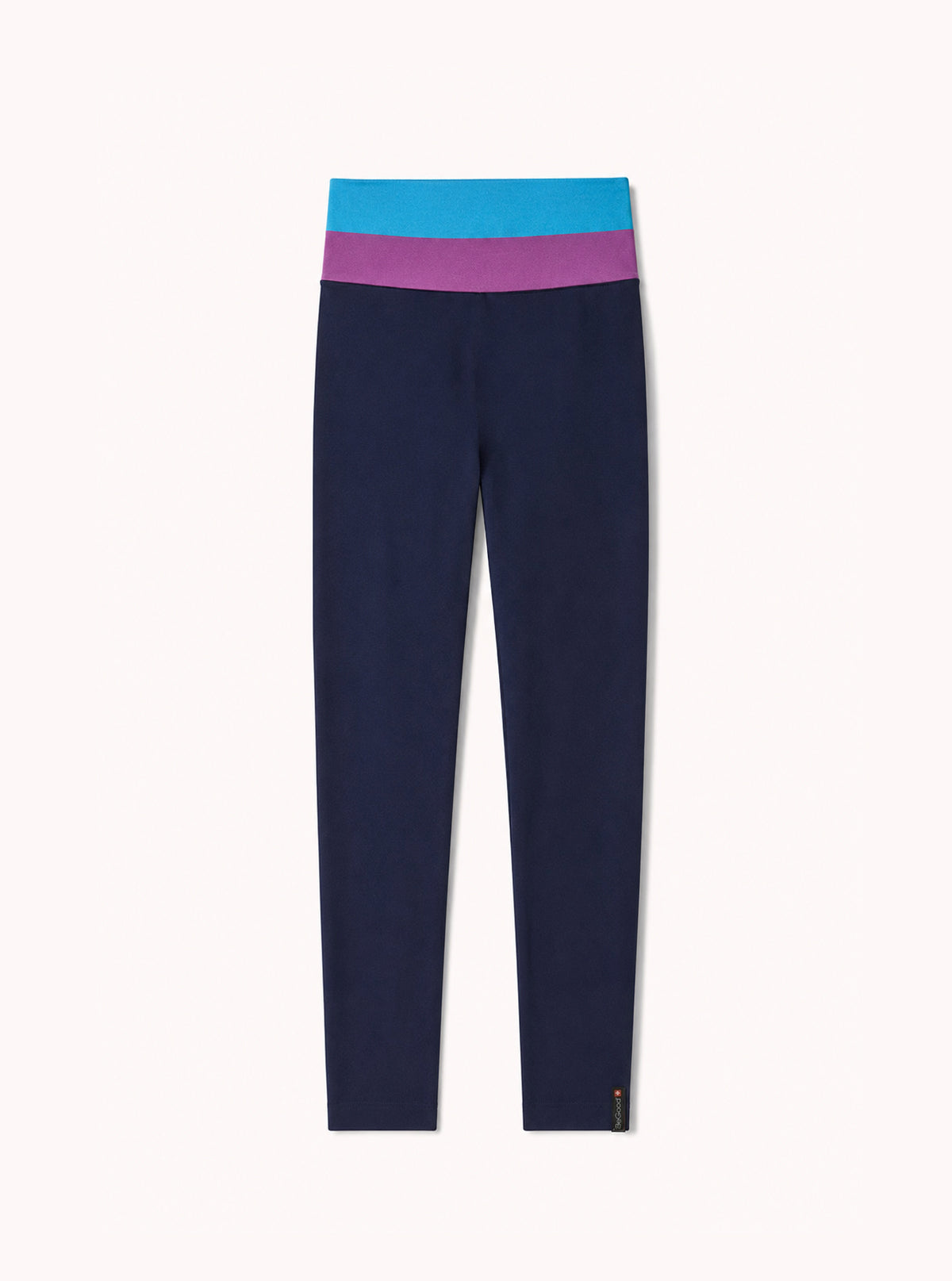 Leggings Slim con Bande Blu-Azzurro-Viola