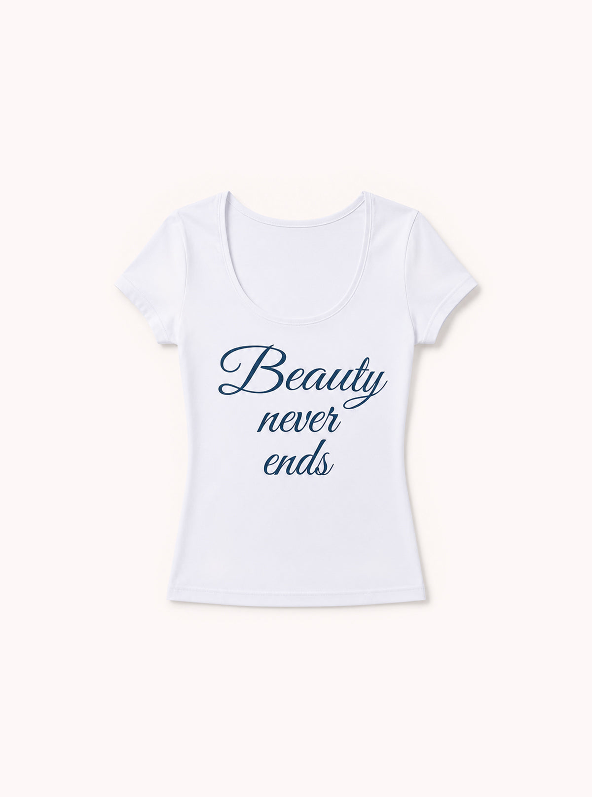T-SHIRT BIANCA DA DONNA SUPER FRESH BEAUTY NEVER ENDS BLU