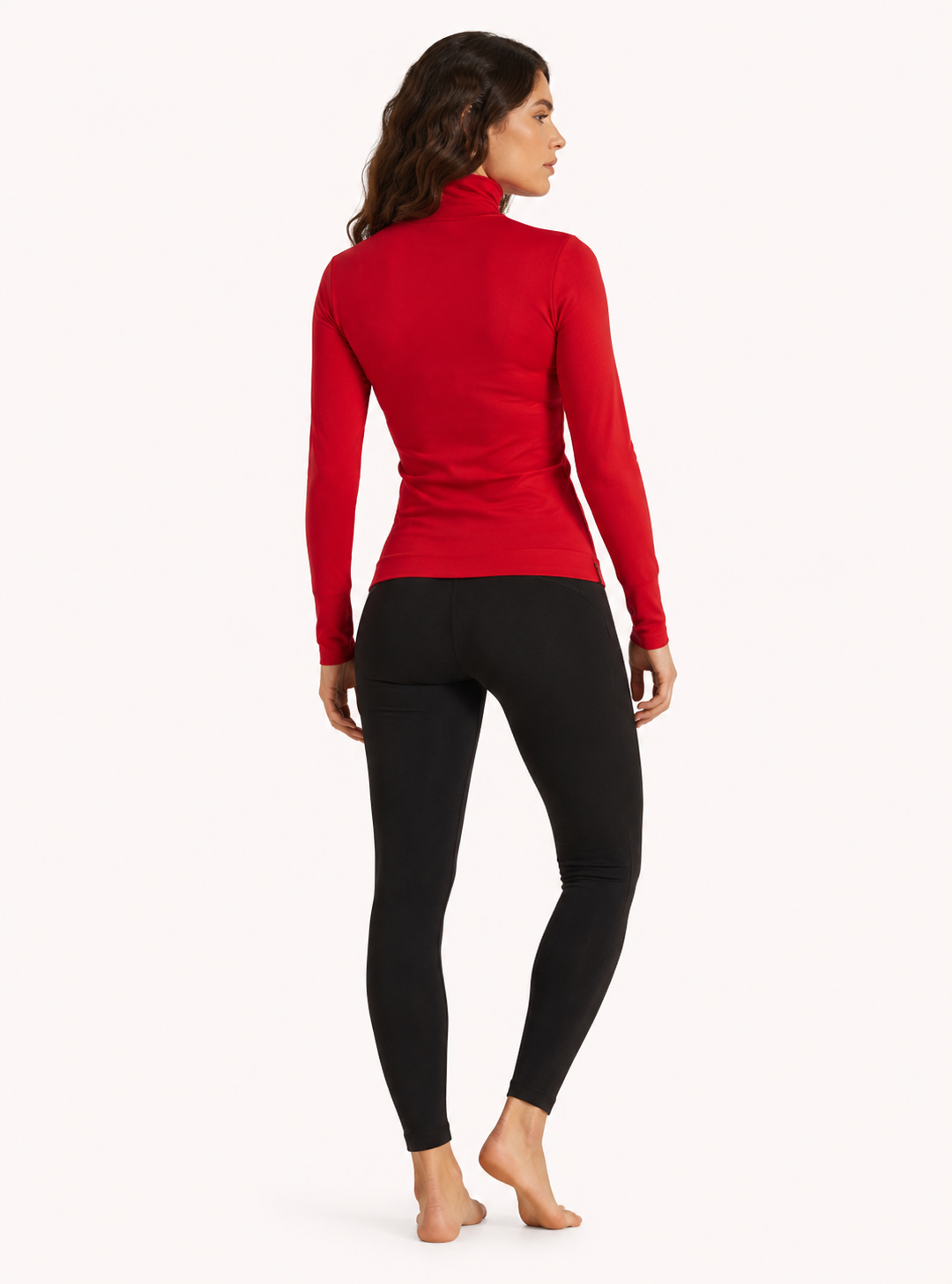 Modellierender Rollkragenpullover Rot
