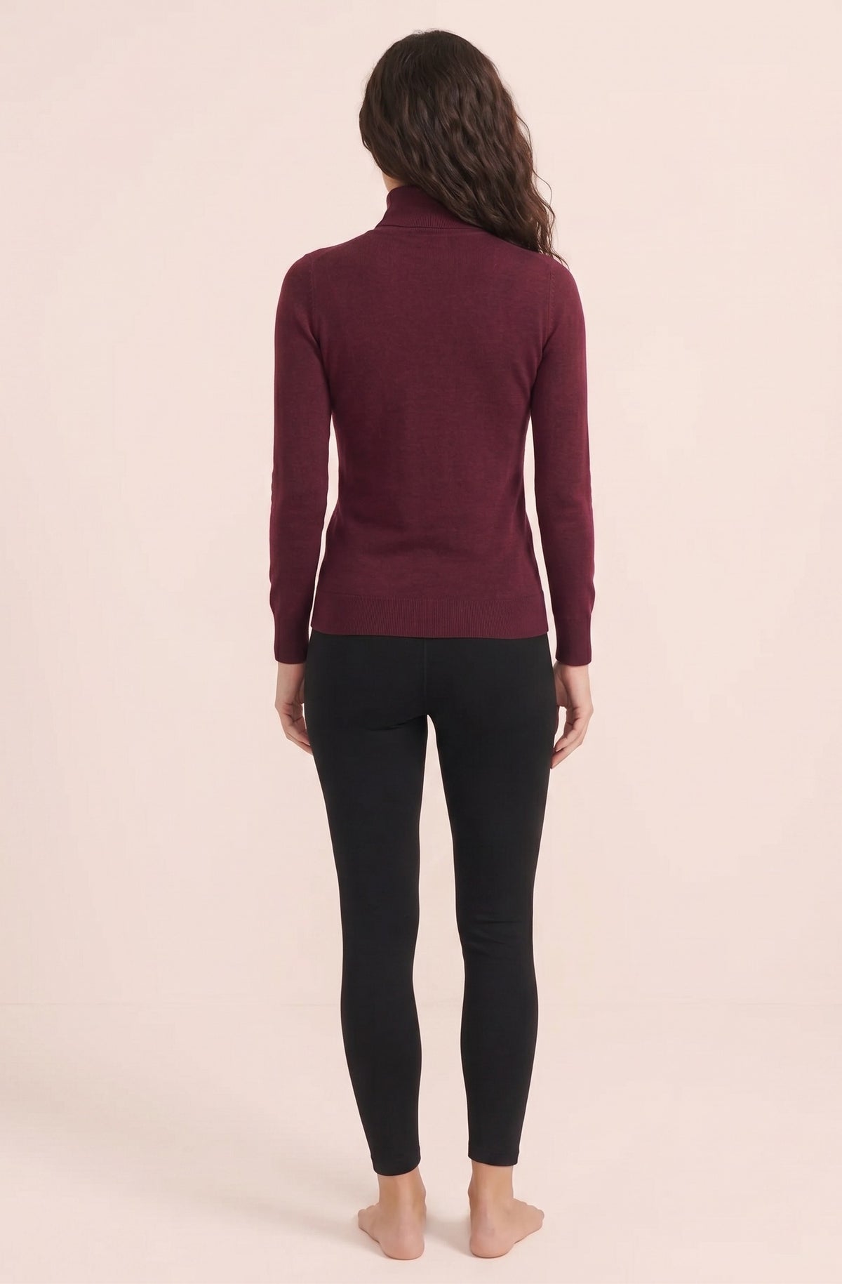 Haut à Col Montant Modelant Bordeaux