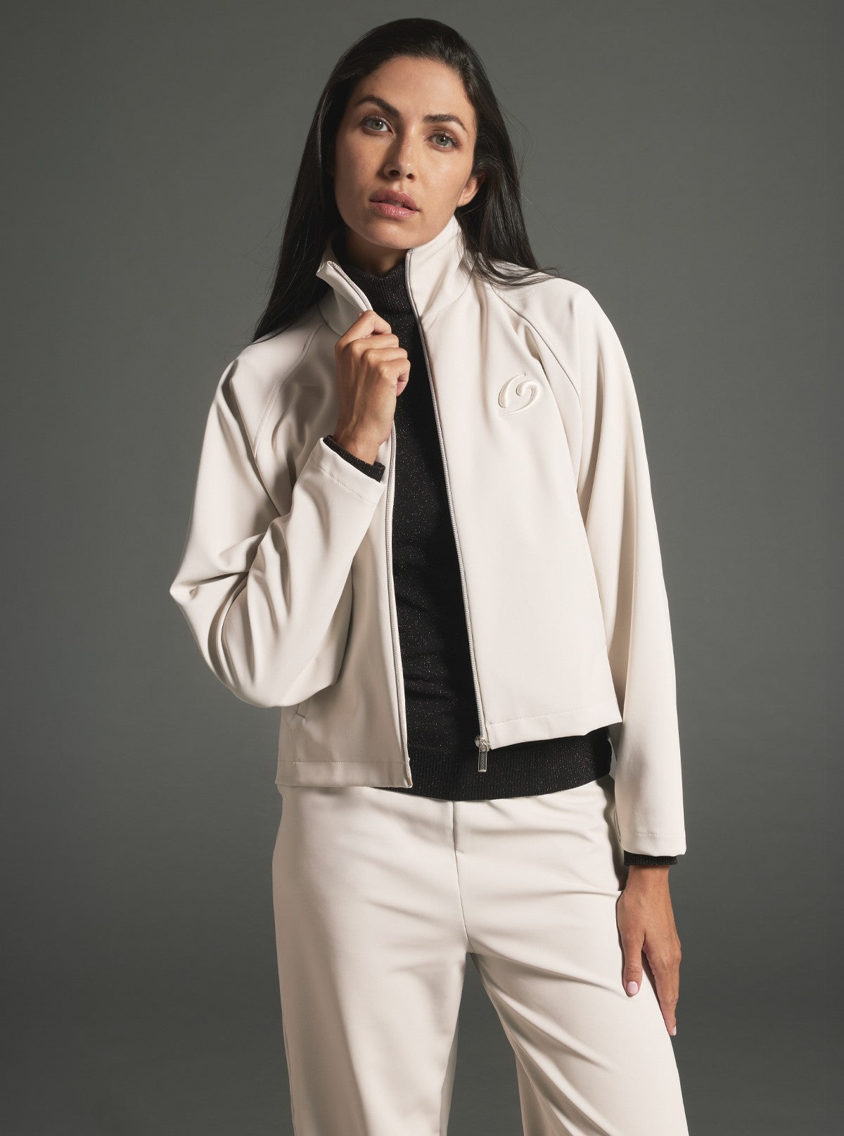 Modellierendes Rollkragen-Shirt Lurex Schwarz-Lurex Braun