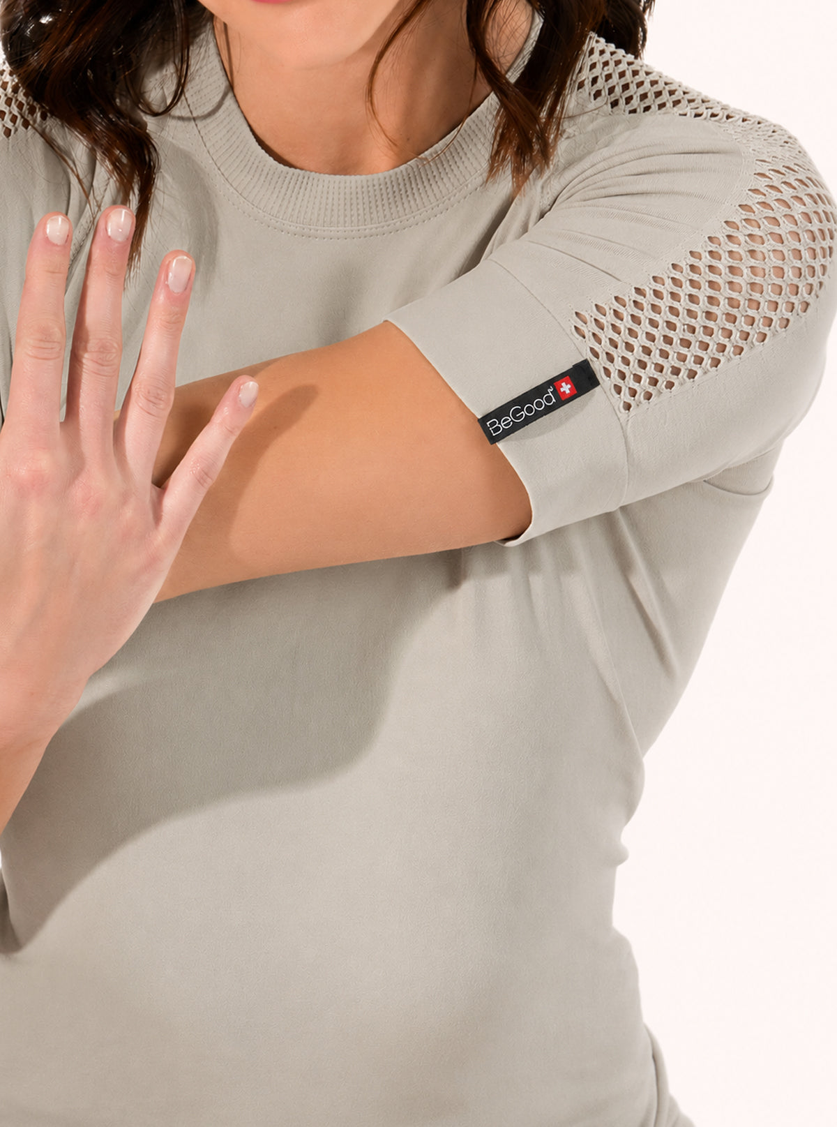 T-SHIRT DONNA INSERTO TRAFORATO CORDA
