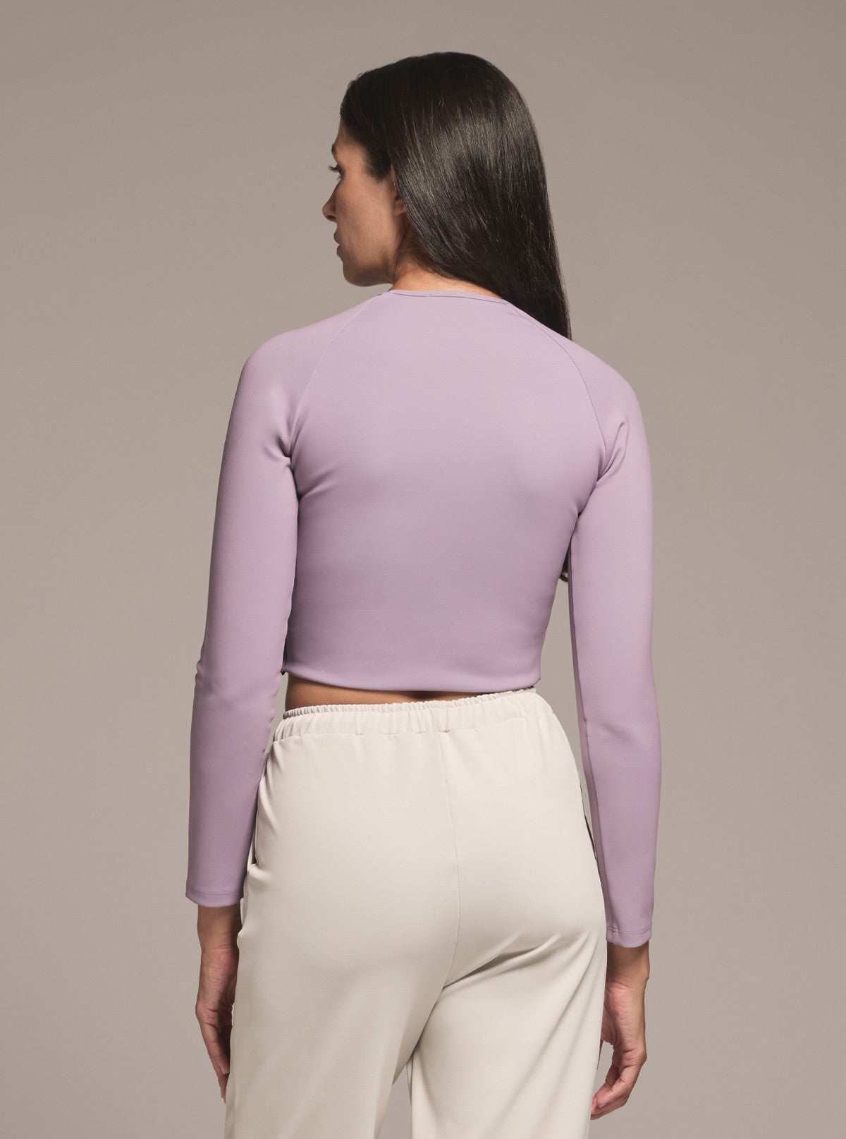Long-Sleeve Shaping Crop Top - Glam Active Amethyst Purple