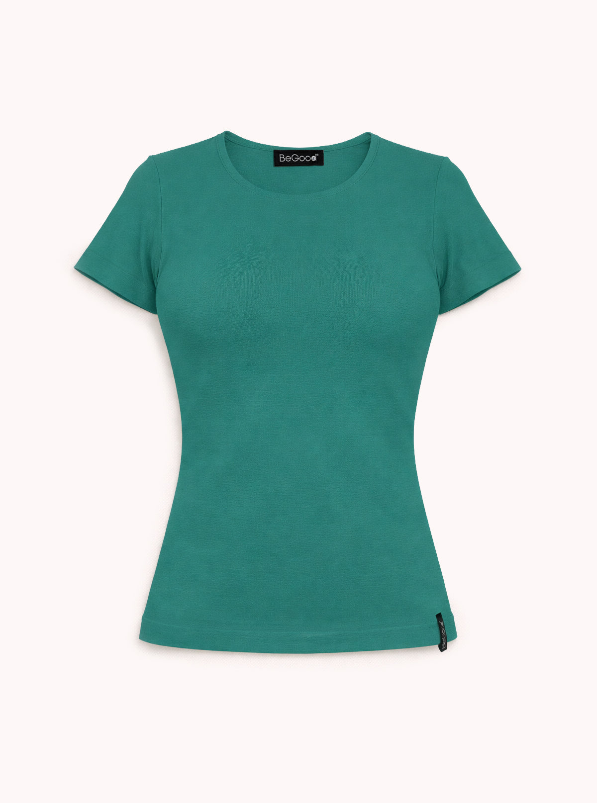 Short-sleeved crew neck sweater Teal