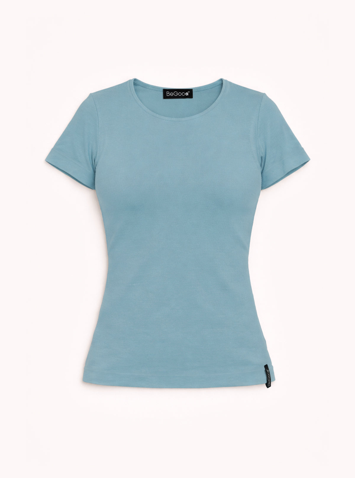 Kurzarmshirt mit Rundhalsausschnitt Hellblau