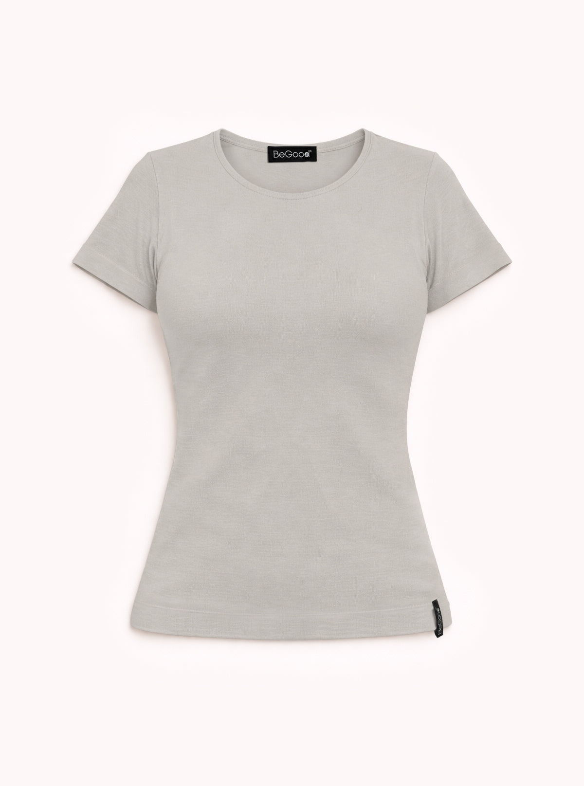 Kurzarm-Shirt mit Rundhalsausschnitt Silber
