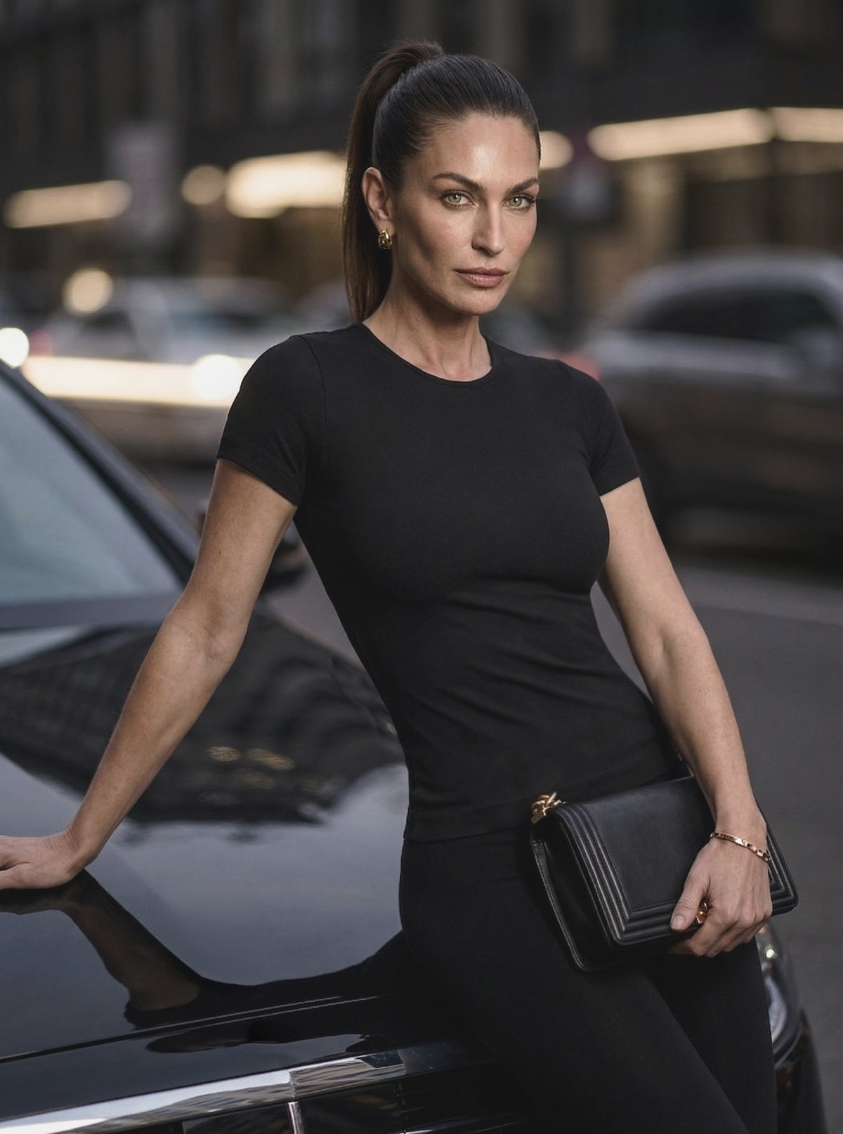 Maglia girocollo manica corta Nero