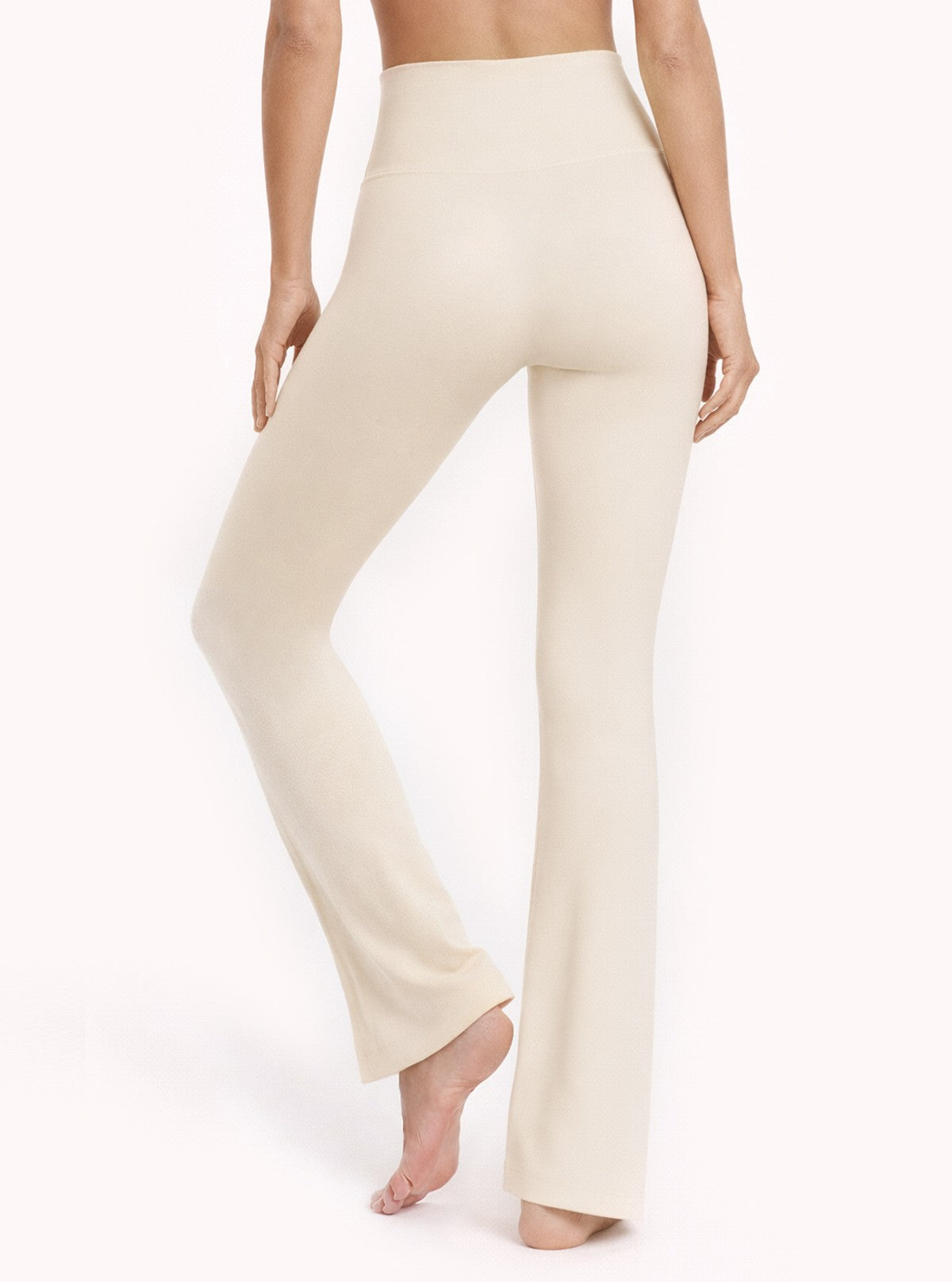 Cream shaping flared leggings