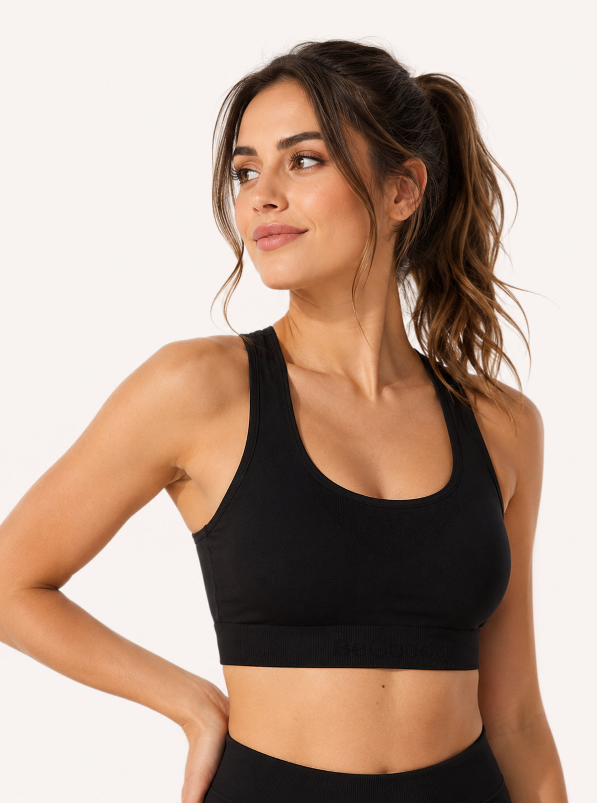 TOP SPORTIVO MELANGE COPRENTE NERO