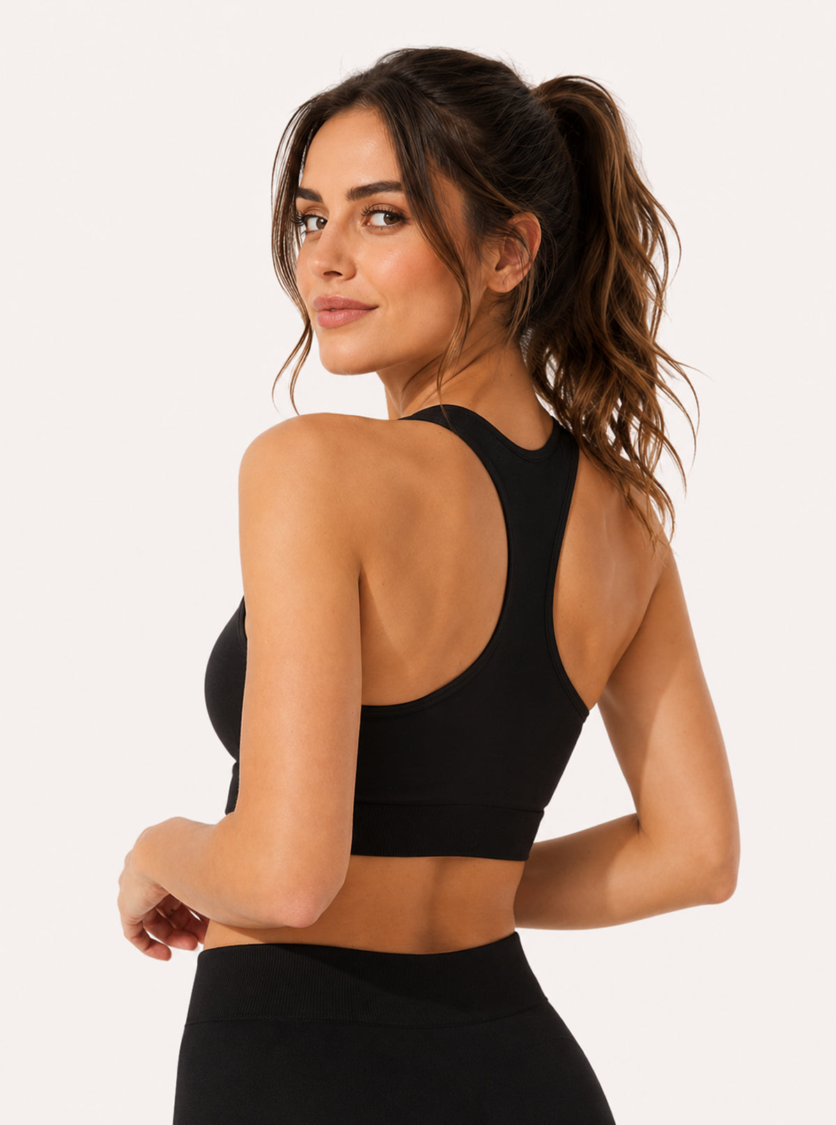 TOP SPORTIVO MELANGE COPRENTE NERO