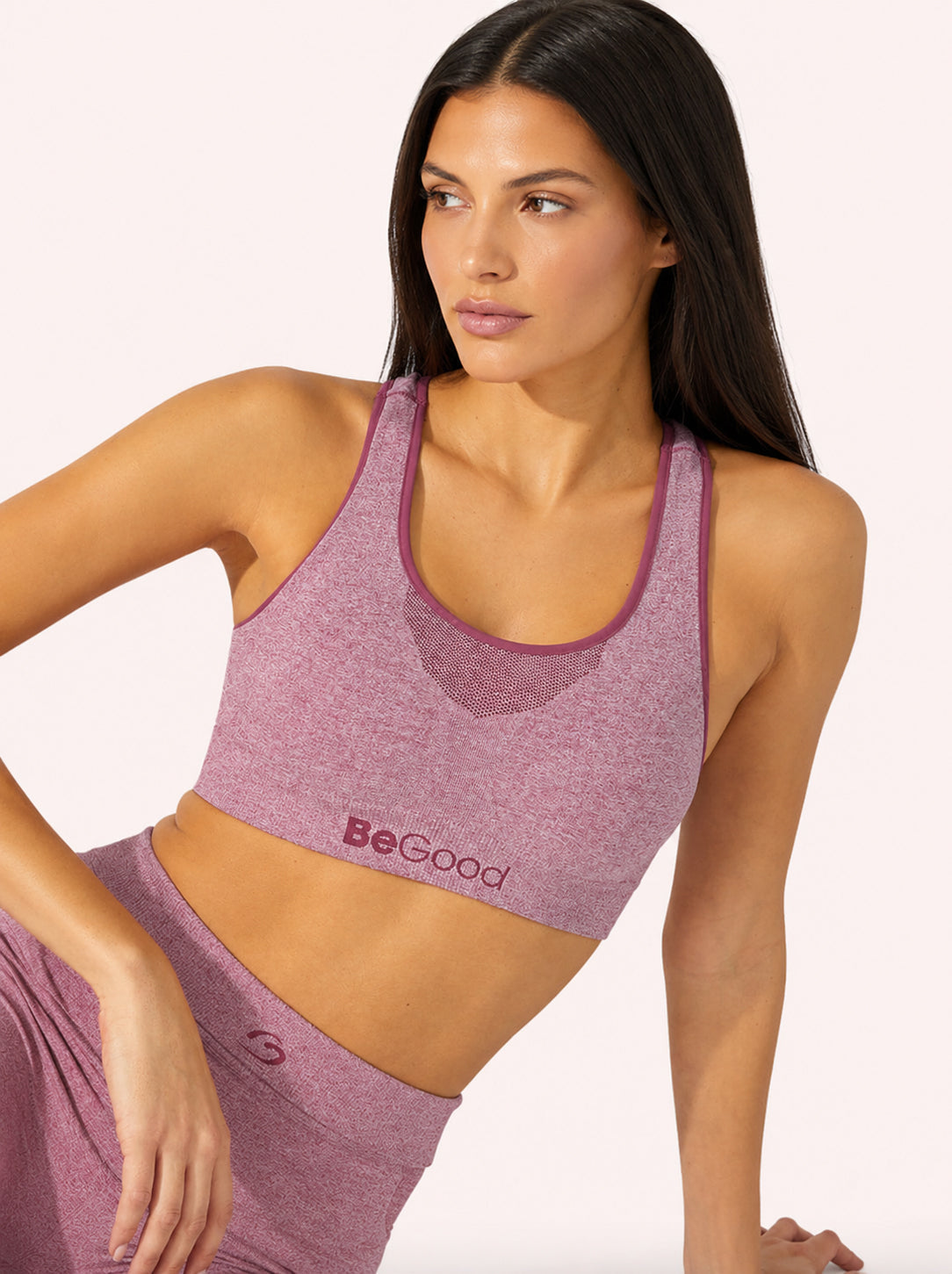 TOP SPORTIVO MELANGE COPRENTE FUCSIA