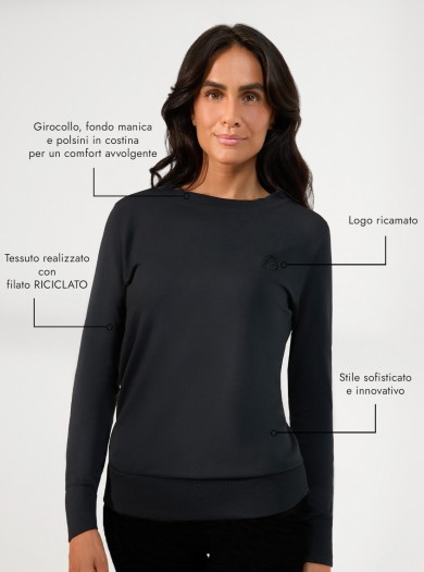 Maglia Girocollo con Logo ricamato