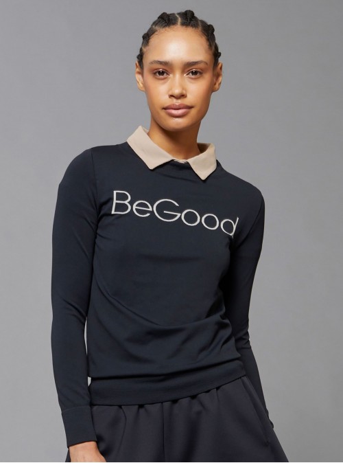 Sweatshirt mit Rundhalsausschnitt mit eingestricktem "BeGood" Logo
