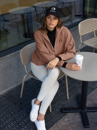 Giacca Da Donna Con Tasche + Legging Superslim Basic + Maglia Lupetto In Costina