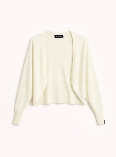 Coprispalle in lana merino extrafine Panna