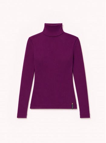Gerippter Stehkragenpullover