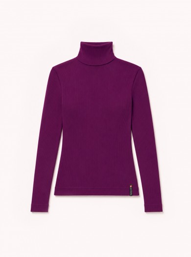 Gerippter Stehkragenpullover