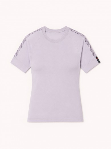 T-Shirt con Inserto Spalla Traforato