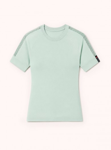 T-Shirt con Inserto Spalla Traforato