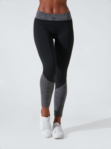 Leggings superslim abdomen plano drenante y hidratante con aplicaciones en jacquard simil serpiente