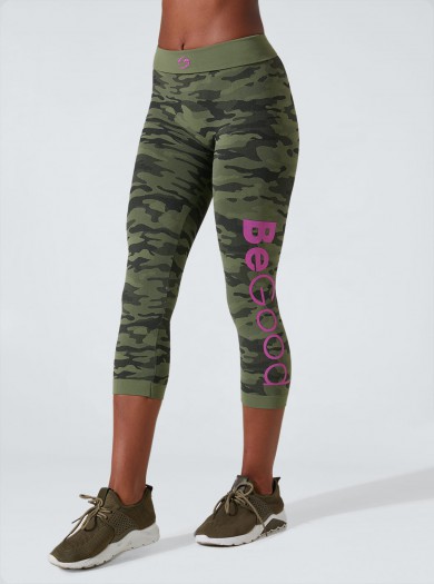 Legging Capri Sportif en Camouflage Amincissant et Hydratant