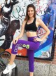 Ensemble sport pour femme : Haut double-face + legging Capri violet