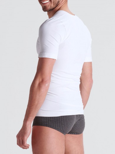 Haltungs-Shirt Weiss Für Herren aus Dermofibra® Cosmetics