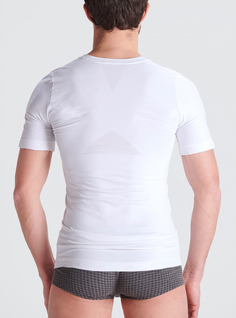 Pull Correcteur de Posture Blanc pour Homme en Dermofibra® Cosmetics Pull Correcteur de Posture Blanc pour Homme en Dermofibra® Cosmetics