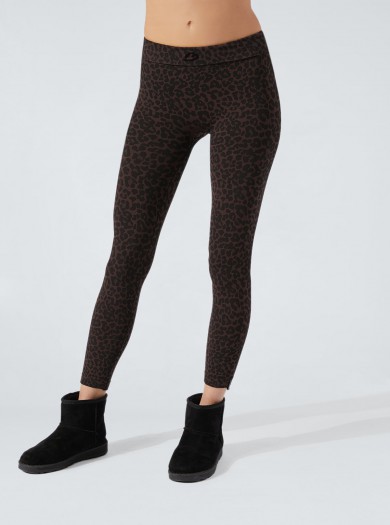 Legging Animalier Maculato nero-marrone effetto Snellente e Idratante