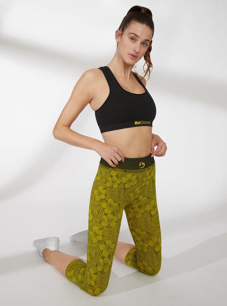 Legging Capri à Motif Floreal
