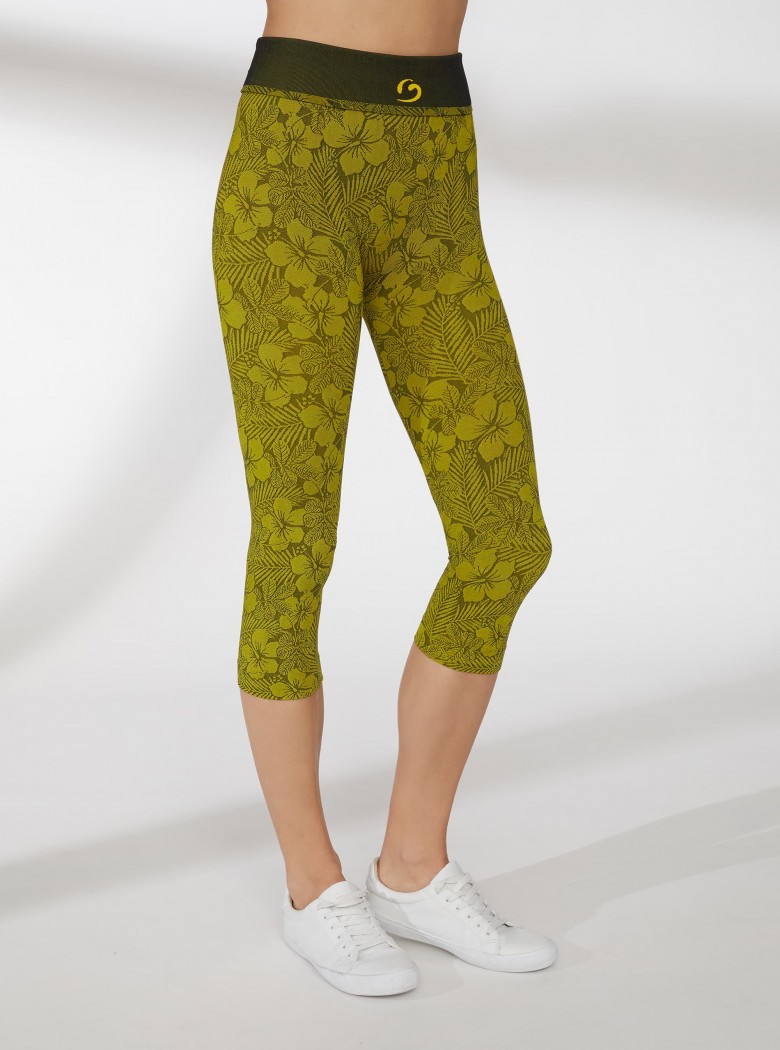 Legging Capri à Motif Floreal