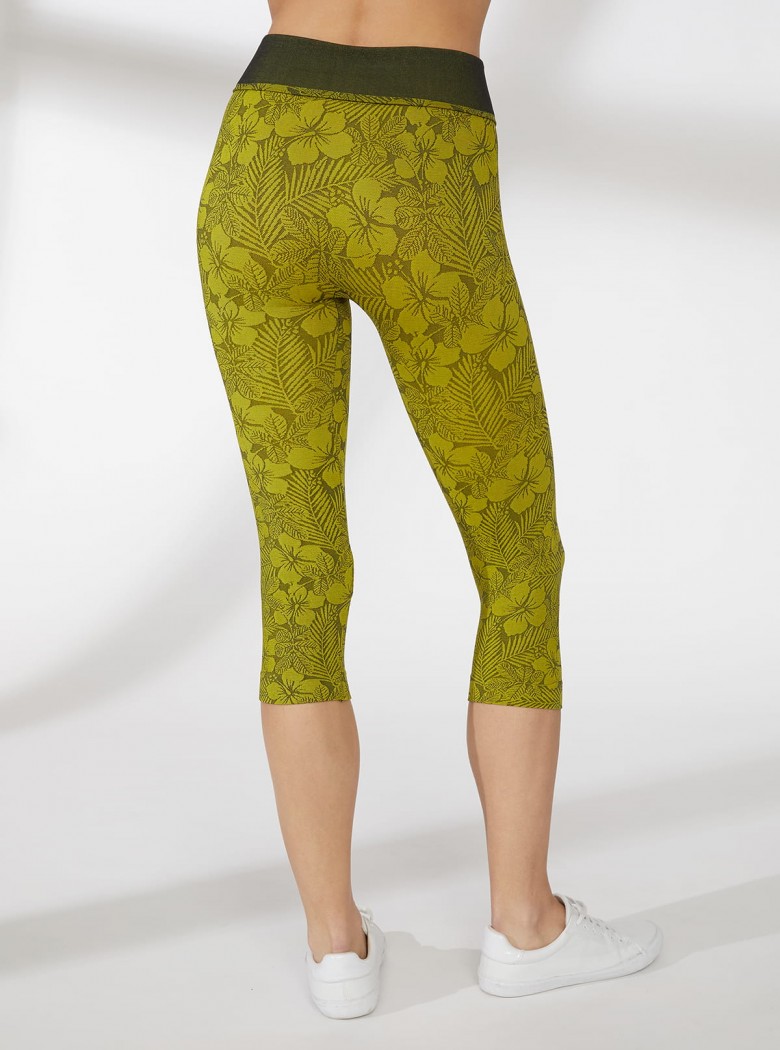 Legging Capri à Motif Floreal